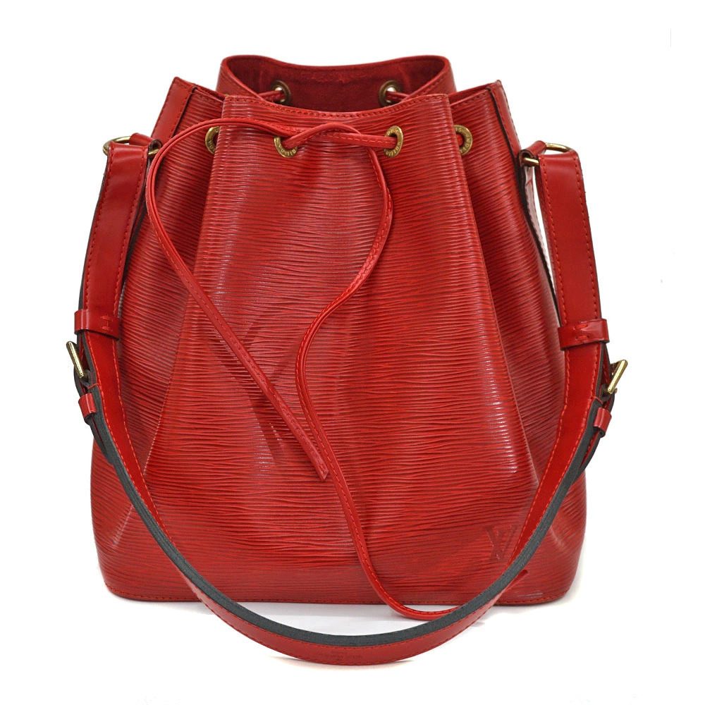 Louis Vuitton Noe Epi Leather Drawstring Top Handle Bag Red